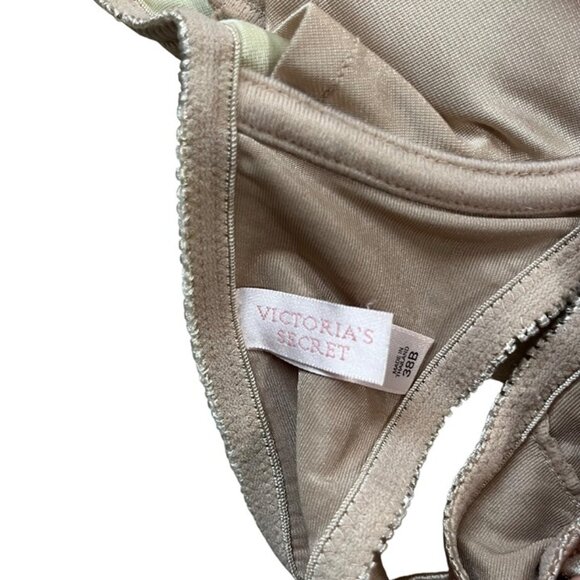 Victoria's Secret bra 36B gold satin padded removeable pads racerback 2006 - Picture 8 of 9